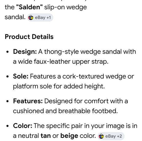 St. John's Bay Nude/Tan Wedge Thong Sandals Size 8 - Picture 5 of 7